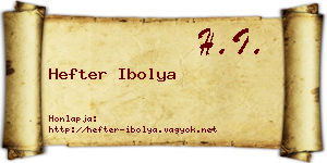 Hefter Ibolya névjegykártya